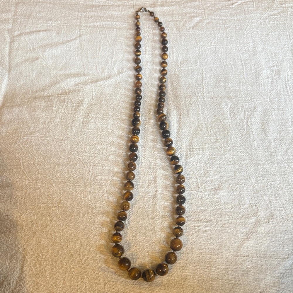 Tigers Eye Beaded Necklace 30 Inches